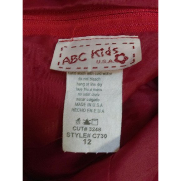 ABC KIDS USA Red & White Formal Spaghetti Layered with Lining Dress Youth Sz 12 - Picture 9 of 12